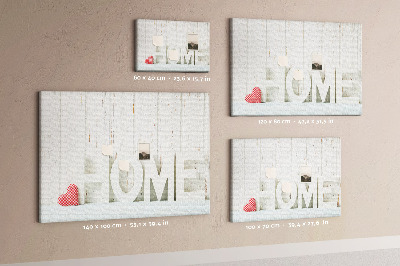 Nagy parafatábla Stílusos HOME felirat fehér alapon