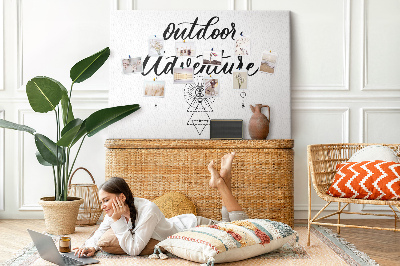 Színes parafatábla Szabadtéri kaland szimbólumokkal