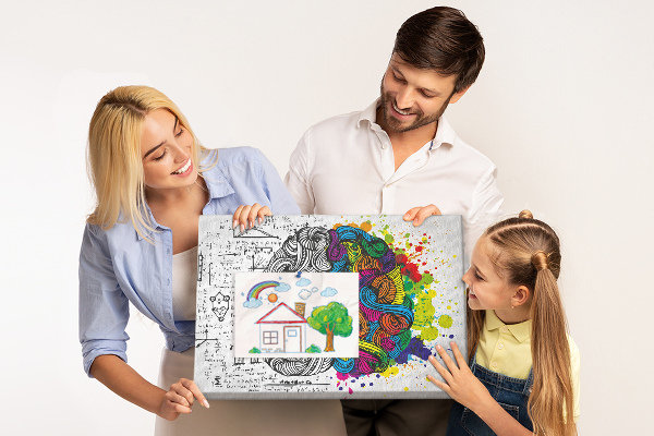 Nagy parafatábla Agy és kreativitás színes harmóniában