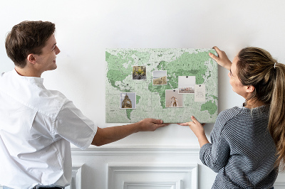 Parafatábla falra Zöld világtérkép kontinensekkel