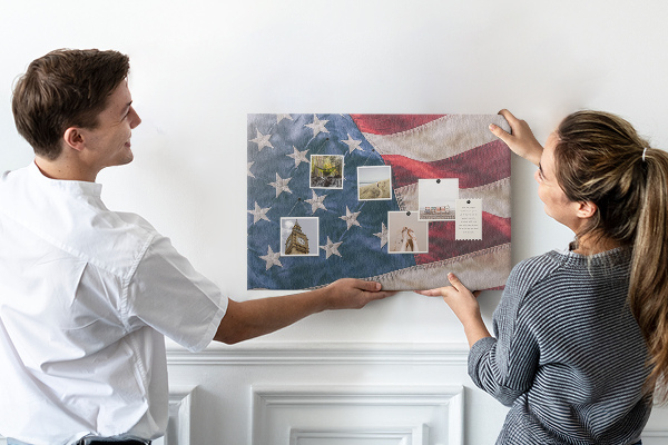 Parafatábla falra Amerikai zászló kiemelkedő csillagokkal.