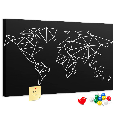 Parafatábla falra A világ geometriája fehér kontúrokban