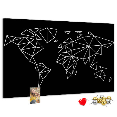 Parafatábla falra A világ geometriája fehér kontúrokban
