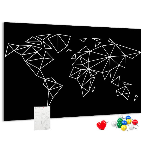 Parafatábla falra A világ geometriája fehér kontúrokban