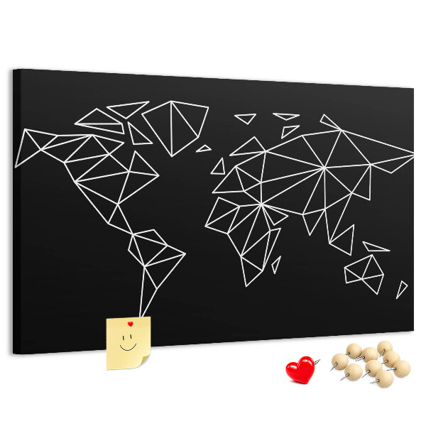 Parafatábla falra A világ geometriája fehér kontúrokban
