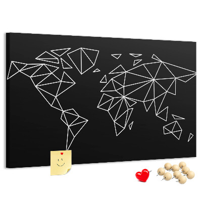 Parafatábla falra A világ geometriája fehér kontúrokban