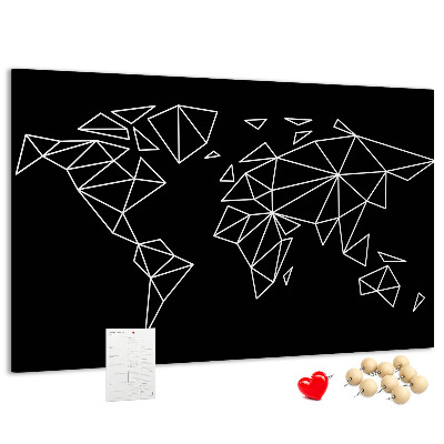 Parafatábla falra A világ geometriája fehér kontúrokban