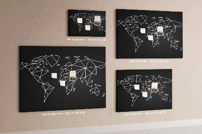 Parafatábla falra A világ geometriája fehér kontúrokban