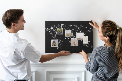 Parafatábla falra A világ geometriája fehér kontúrokban