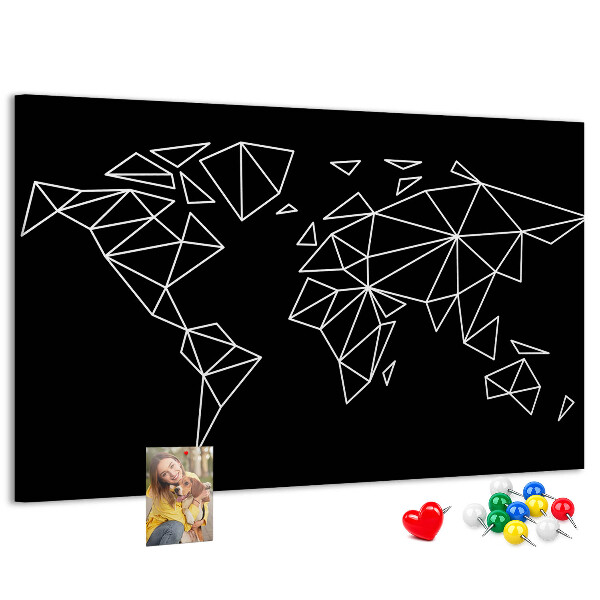 Parafatábla falra A világ geometriája fehér kontúrokban