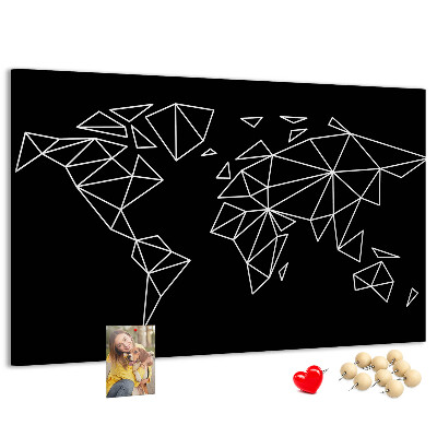 Parafatábla falra A világ geometriája fehér kontúrokban