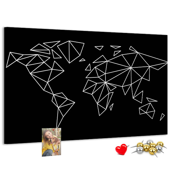 Parafatábla falra A világ geometriája fehér kontúrokban