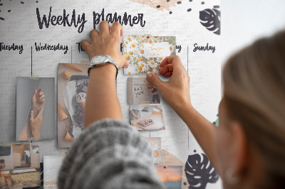Színes parafatábla Trópusi Levél Heti Tervező