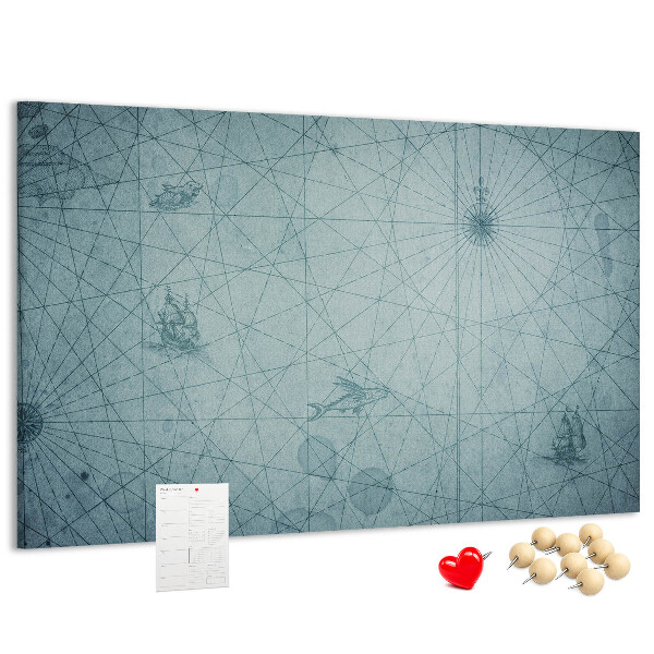 Nagy parafatábla Geometrikus mintázatú ősi térkép