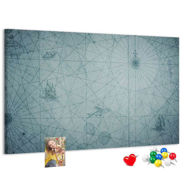 Nagy parafatábla Geometrikus mintázatú ősi térkép