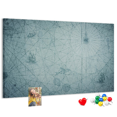 Nagy parafatábla Geometrikus mintázatú ősi térkép