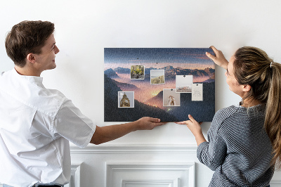 Parafatábla falra Festői hegyi táj alkonyatkor