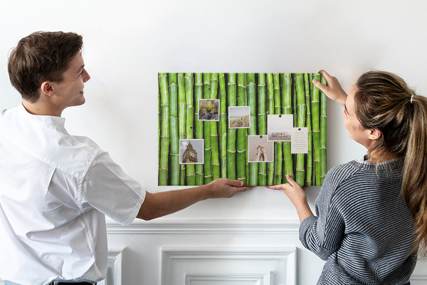 Színes parafatábla Zöld bambuszszárak természetes elrendezésükben