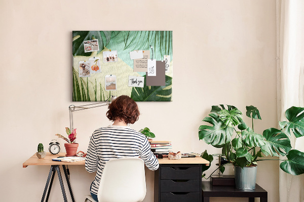 Parafatábla falra Trópusi levelek pasztell háttéren