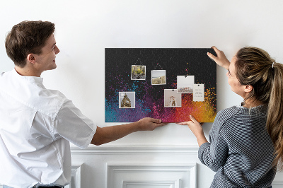 Parafatábla falra Színrobbanás fekete háttéren