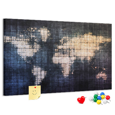 Nagy parafatábla Stilizált, pixeles világtérkép