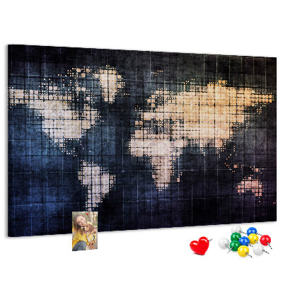 Nagy parafatábla Stilizált, pixeles világtérkép