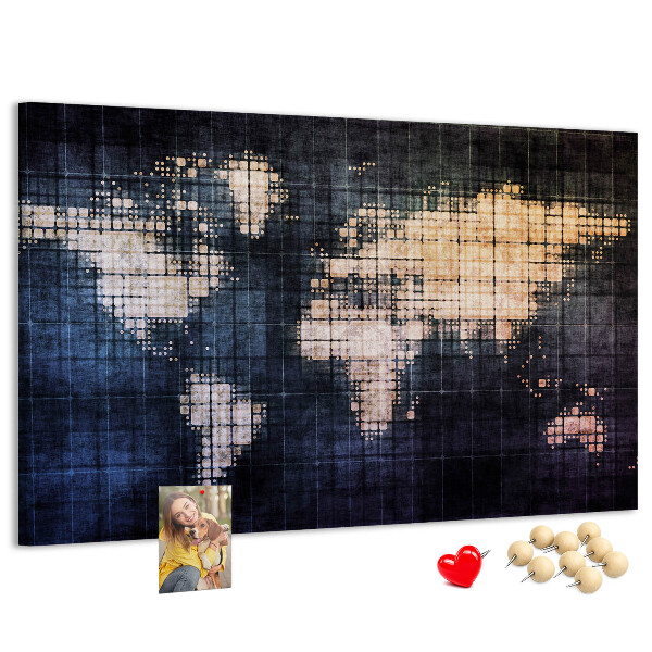 Nagy parafatábla Stilizált, pixeles világtérkép
