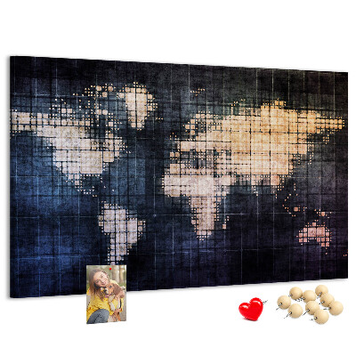 Nagy parafatábla Stilizált, pixeles világtérkép