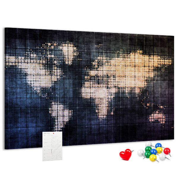 Nagy parafatábla Stilizált, pixeles világtérkép