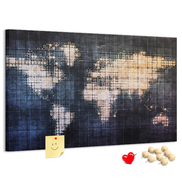 Nagy parafatábla Stilizált, pixeles világtérkép