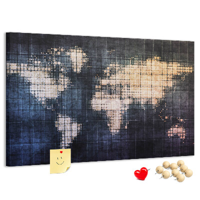 Nagy parafatábla Stilizált, pixeles világtérkép