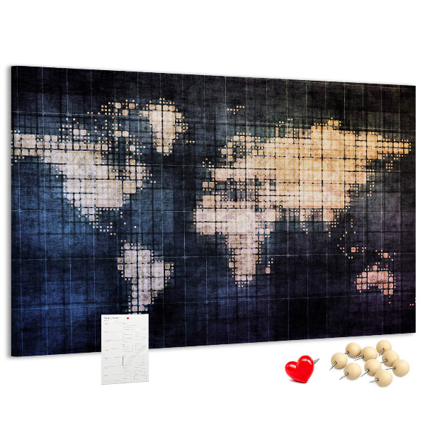 Nagy parafatábla Stilizált, pixeles világtérkép