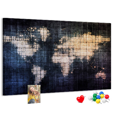 Nagy parafatábla Stilizált, pixeles világtérkép