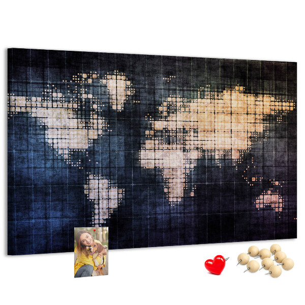 Nagy parafatábla Stilizált, pixeles világtérkép