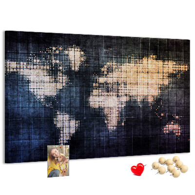 Nagy parafatábla Stilizált, pixeles világtérkép