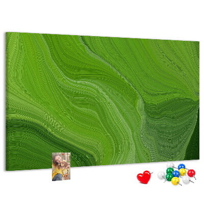 Parafatábla falra Zöld hullámok finom vonalakkal.