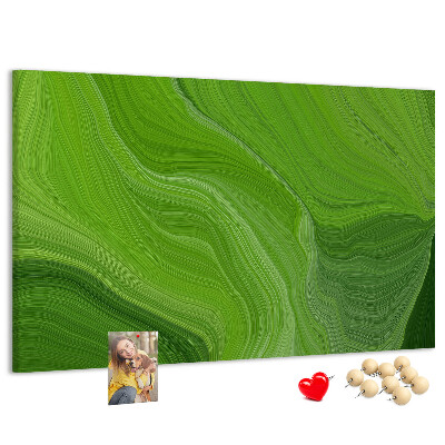 Parafatábla falra Zöld hullámok finom vonalakkal.