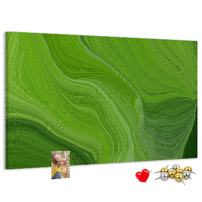 Parafatábla falra Zöld hullámok finom vonalakkal.