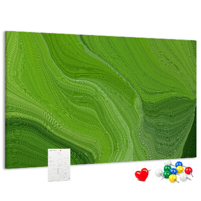 Parafatábla falra Zöld hullámok finom vonalakkal.