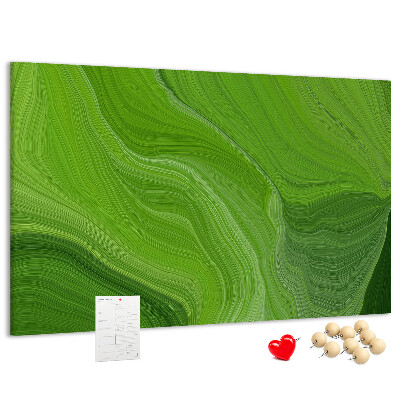 Parafatábla falra Zöld hullámok finom vonalakkal.