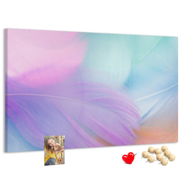 Nagy parafatábla Finom tollak pasztell árnyalatokban
