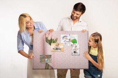 Nagy parafatábla Finom tulipánok rózsaszín alapon