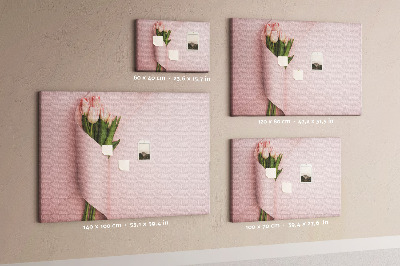 Nagy parafatábla Finom tulipánok rózsaszín alapon