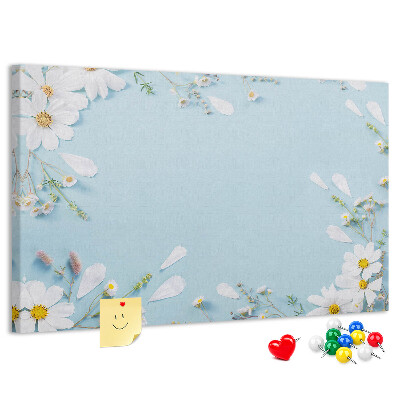 Parafatábla falra Virágminta világoskék alapon