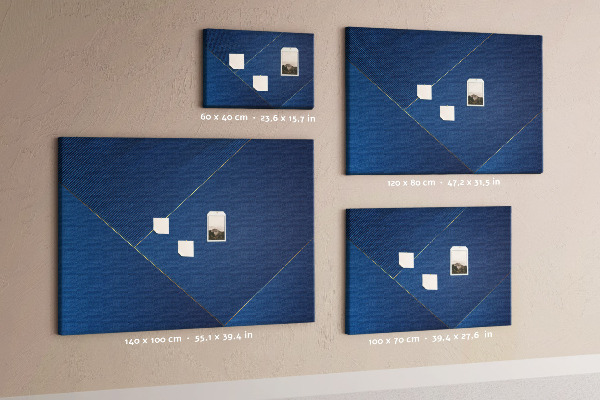 Nagy parafatábla Elegáns geometrikus minták kék árnyalatokban