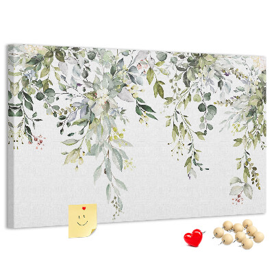Nagy parafatábla Zöld levelek és finom virágok a háttérben