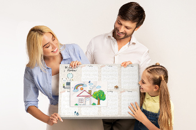 Parafatábla falra Heti tervező minimalista dizájnnal