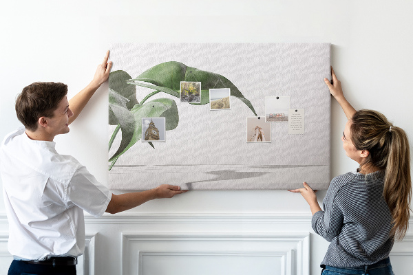 Parafatábla falra Finom levelek minimalista háttérrel