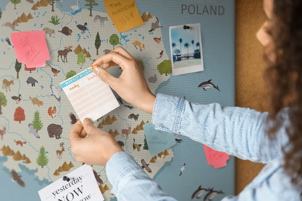 Parafatábla falra Lengyel fauna egy színes térképen