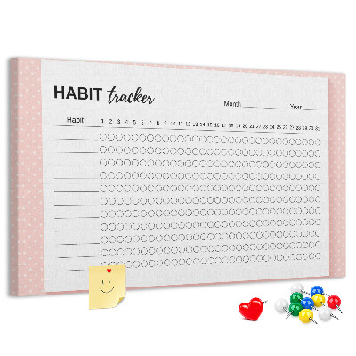 Színes parafatábla Szokáskövetés színes hátterekkel